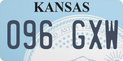 KS license plate 096GXW