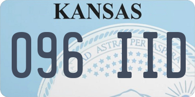 KS license plate 096IID