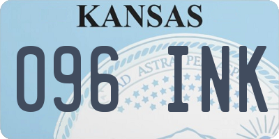 KS license plate 096INK