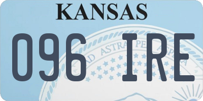 KS license plate 096IRE