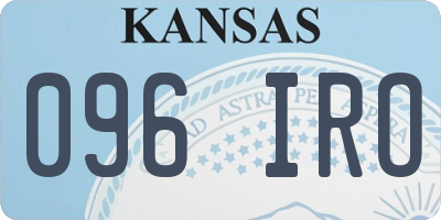 KS license plate 096IRO