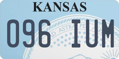 KS license plate 096IUM