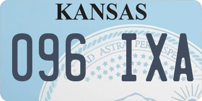 KS license plate 096IXA