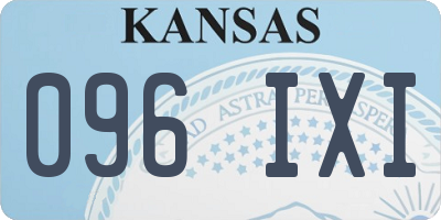 KS license plate 096IXI