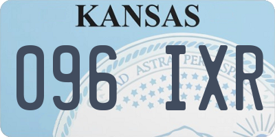 KS license plate 096IXR