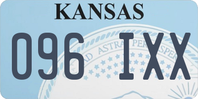 KS license plate 096IXX