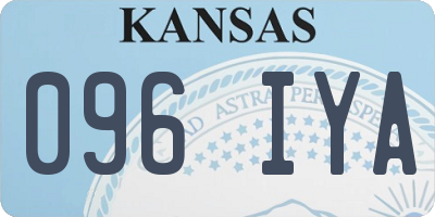 KS license plate 096IYA