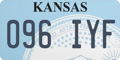 KS license plate 096IYF