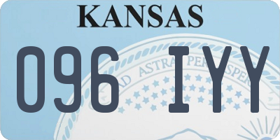 KS license plate 096IYY