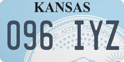 KS license plate 096IYZ
