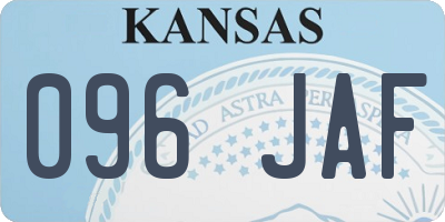KS license plate 096JAF