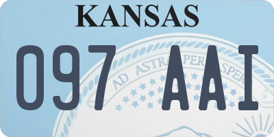 KS license plate 097AAI