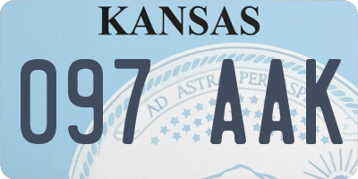 KS license plate 097AAK