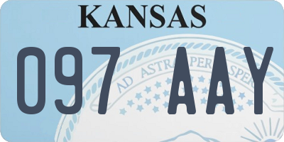 KS license plate 097AAY