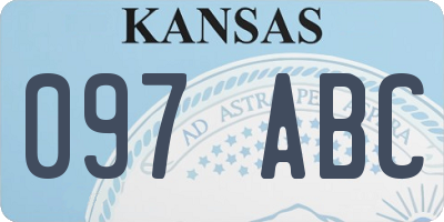 KS license plate 097ABC