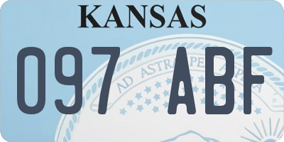 KS license plate 097ABF