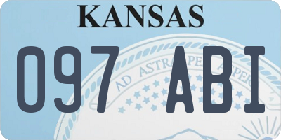 KS license plate 097ABI