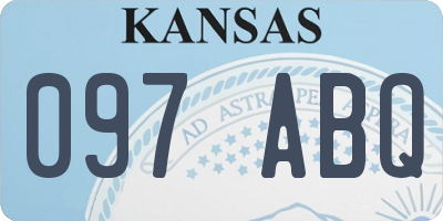 KS license plate 097ABQ