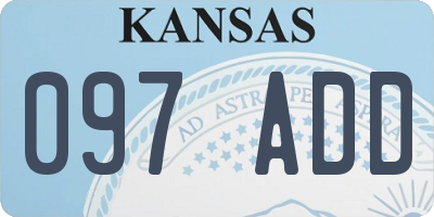 KS license plate 097ADD
