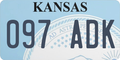 KS license plate 097ADK