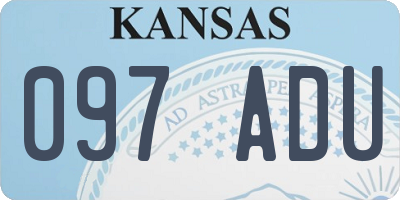 KS license plate 097ADU