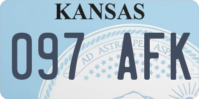KS license plate 097AFK