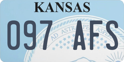 KS license plate 097AFS