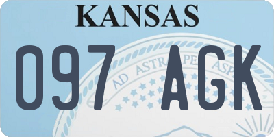KS license plate 097AGK
