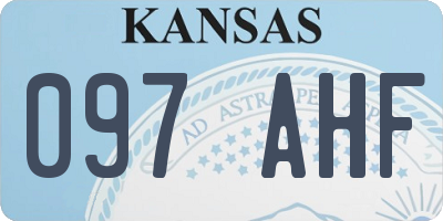 KS license plate 097AHF