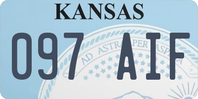 KS license plate 097AIF