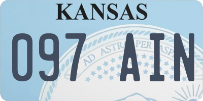 KS license plate 097AIN