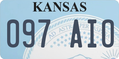 KS license plate 097AIO