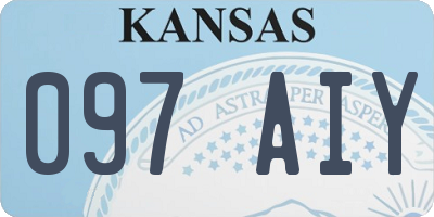 KS license plate 097AIY