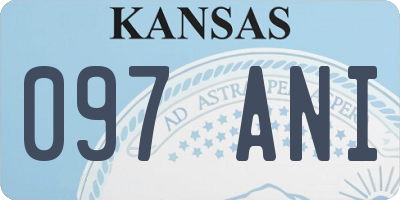 KS license plate 097ANI