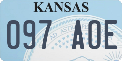 KS license plate 097AOE