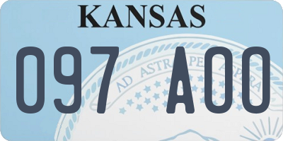 KS license plate 097AOO