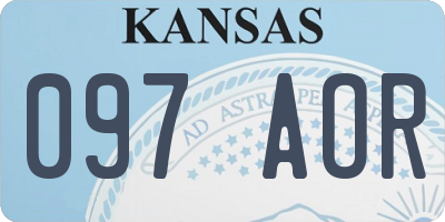 KS license plate 097AOR