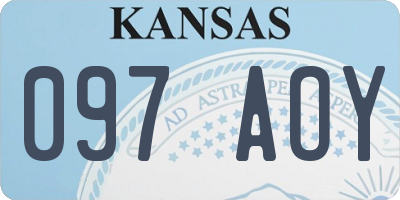 KS license plate 097AOY