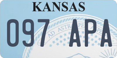 KS license plate 097APA