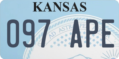 KS license plate 097APE