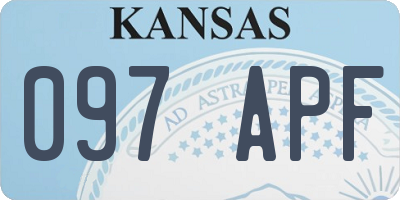 KS license plate 097APF
