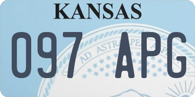 KS license plate 097APG