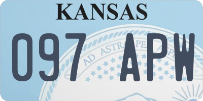 KS license plate 097APW