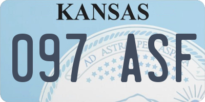KS license plate 097ASF