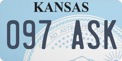 KS license plate 097ASK