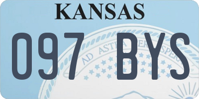 KS license plate 097BYS