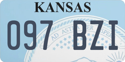 KS license plate 097BZI