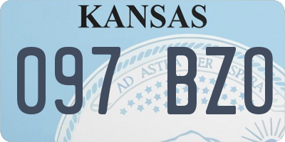 KS license plate 097BZO