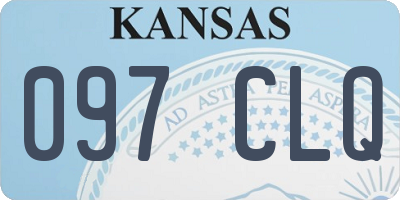 KS license plate 097CLQ