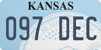 KS license plate 097DEC